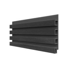 an image of the side of a wall with black plastic slats on top and bottom