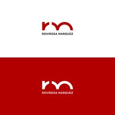 the logo for rovigosa marquez is shown in red and white