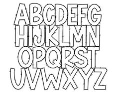 the letters are outlined in black and white, with lines running through them to form an outline