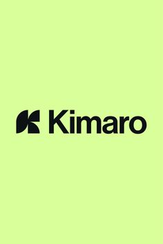 the logo for kimaro is shown on a green background with black letters and an image of