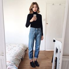 brittanybathgate's photo on Instagram Hair Length, Minimal Fashion, Outfits Casuales, Denim Fashion, Autumn Winter Fashion