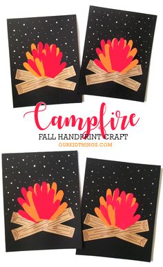 Handprint Campfire Craft Preschool Camping Art Projects, Construction Paper Campfire, Handprint Campfire Craft, Campfire Preschool Craft, Camping Classroom Crafts, Campfire Vbs Crafts, Vbs 2024 Camp Firelight Crafts, Camp Fire Craft For Preschool, Camping Theme Vbs Crafts