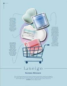 an advertisement with some items in it and the words lanologo on top of it