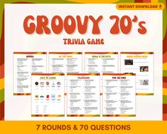 the grooy 70's trivia game with seven rounds and 10 questions