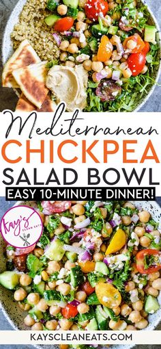 this mediterranean chickpea salad is easy to make and delicious for lunch or dinner