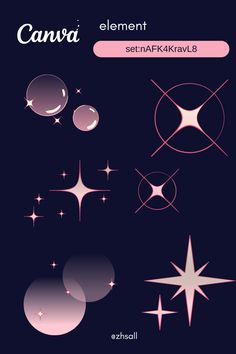 an image of some stars and circles on a dark background with the words canva