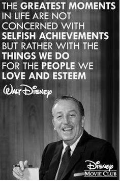 a man in a suit and tie holding a coffee cup with the quote walt disney on it