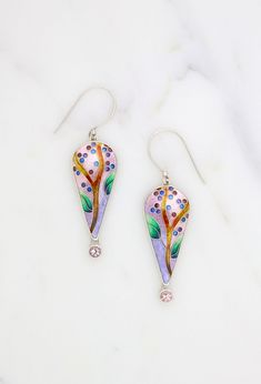 Cloisonne Enamel Jewelry, Cloisonne Earrings, Cloisonne Enamel, Enamels, Enamel Earrings, Liquid Soap, Enamel Jewelry, Morganite, Fine Silver