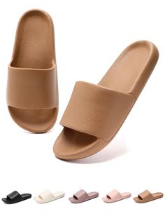 PRICES MAY VARY. 【Inexpensive House Slides】If you just simply want a pair of slides for around the house, this one is the one! They are stain-resistant, easy to clean, easy to put on & off. Most importantly, it's INEXPENSIVE! 【Cloud Slides】These cloud slides are made of high quality EVA, so they are super squishy and light-weight. While having they on, you feel just like walking on the bouncy clouds. 【Ergonomic Design】The upward-tilted toe box area and the sunken footbed follow the curve of your Pillow Slippers, Cloud Slippers, Cloud Slides, House Slide, Shower Slippers, Shower Shoes, Foot Injury, Womens Slides Sandals, Slides For Women