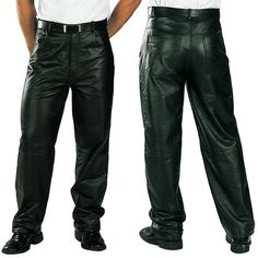 Xelement 860 Men's 'Classic' Black Loose Fit Motorcycle Casual Leather Pants Features Made of Premium Buffalo 1.1-1.2mm Thick Leather One Piece Straight Cut Front Panel (Hard To Find) 2 Front Pockets 2 Back Pockets Perfect for Motorcycle Riding Or Casual Wear Antique Brass Hardware Genuine YKK Zippers - Known for Longevity and Durabibrty brned Up to The Knee Unhemmed - Cut to Your Height Comfort By Xelement Bike Gear Always Going The Extra Distance Buy with Confidence and Save! Size: 48.  Gender