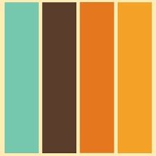 an orange and brown color scheme with different colors on the bottom half of each row