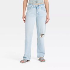 Women's Mid-rise 90's Baggy Jeans - Universal Thread™ Blue 00 : Target 90s Baggy, Universal Thread, Baggy Jeans, Distressed Jeans, Flare Jeans, Size 20, Mid Rise, Jeans Size, Women Jeans