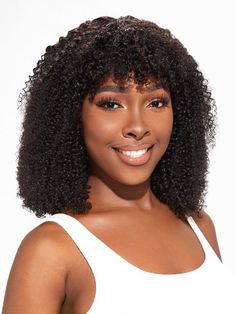 Hair Name: Bangs Wig Hair Style: Afro Curly Hair Length: 8-30 inches Wig Weight: 200-320g/Wig (Depending on Lengths and Density) Color: Natural Black #1B Density: 180% Cap Size: Medium, about 22.5inches Quality: 100% Virgin Human Hair Last for One More Year Hairline Bangs Shipment: DHL, FedEx, or UPS 5-7 business days. Afro Curly Hair, Curly Wigs With Bangs, Bangs Wig, Blue Wig, Grey Wig, Wig Hat, 360 Lace Wig, Body Wave Wig, Brown Wig