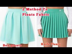 two different ways to sew pleated skirts with instructions on how to make them