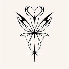 an artistic tattoo design with hearts and arrows