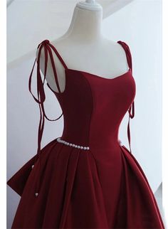 Any things please feel free to contact us: sales@cutedressy.com ******* Product Details******* Product Number:#S41Q Fabric: Satin Color: Wine Red Neckline: Round Back Style: Lace-up Hemline: Floor Length Making time: 2-3 weeks, Shipping time: 3-5 working days. Custom size/color, Rush Order is available, and no extra cost. ******* Custom Measurements******* For better fitting, You can leave us the following information in the order notes when you check out, and please have a look our measuring gu Junior Prom, Long Formal Dress, Junior Prom Dresses, Lace Formal Dress, Red Dresses, Drawing Inspo, Message Box, Mode Inspo, Formal Dresses Prom