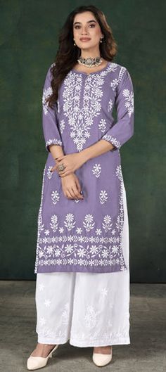 Purple and Violet color Salwar Kameez in Muslin fabric with Embroidered, Resham, Thread work Engagement Reception, Reception Lehenga, Violet Color, Muslin Fabric, Shalwar Kameez, Waist Chain, Thread Work, Salwar Kameez, Lehenga