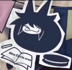 an image of a cartoon character reading a book with the caption miss circle oreo