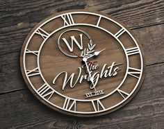 a wooden clock with the words, we are knights written in cursive font