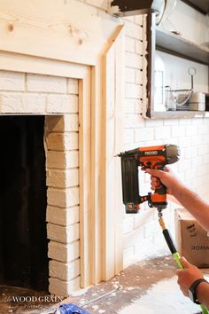 Brick Fireplace Wall, White Brick Fireplace, Cottage Fireplace, Fireplace Redo, Fireplace Update, Paint Fireplace