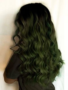 Swamp Witch Hair, Dark Moss Green Hair, Olive Green Hair Color, Green Hair Guy, Moss Green Hair, Olive Green Hair, Green Hair Ideas, Green Hair Color Ideas, Green Hair Color