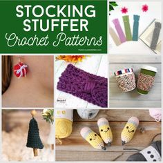 crochet stocking stuff is featured in this collage