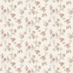 a white wallpaper with pink flowers on it