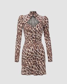 Product Details: High neck tea dress with leopard print and front ribbon detailLength:MiniSleeve Length:Long sleevesMaterials: 95% Polyester + 5% Spandex 90s Y2k Fashion, Coquette Style, Maxi Dresses Casual, Crop Top Blouse, Cute Summer Outfits, Y2k Aesthetic, Tea Dress, The Gap, Aesthetic Outfits