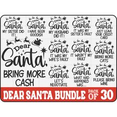 dear santa bundle of 30 decals