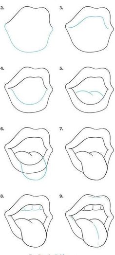 step by step instructions on how to draw lips