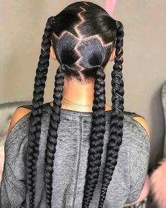 Braided Updo Natural Hair, 4 Braids Hairstyle, Latest Hair Braids, 4 Braids, Big Braids, Hair Patterns, Braided Cornrow Hairstyles, Cute Box Braids Hairstyles