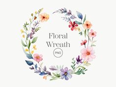 the floral wreath logo with watercolor flowers