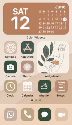 the calendar is displayed with icons and symbols for each month, including flowers, leaves, and other things