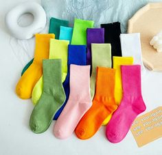 Casual Kawaii, Cheap Socks, Kawaii Socks, Solid Socks, Women Socks, Calf Socks, Girls Socks