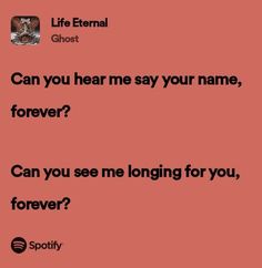 a red background with text that reads, can you hear me long for you?