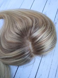 Shipping from the UK, 100% human hair silk base topper with weft outer. Blonde Hair Topper, Human Hair Wigs Blonde, Light Ash Blonde, Ash Blonde Hair, Hair Help, Great Hairstyles