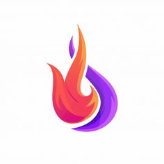 an abstract fire logo on a white background