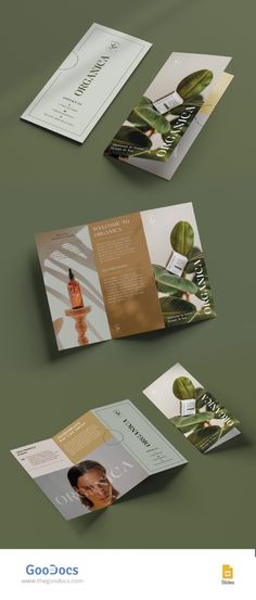 three fold brochure mockup with an image of a woman in the background