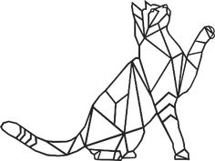 an origami fox made out of geometric lines