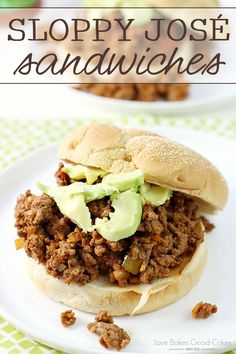 a sloppy joe sandwich with avocado on top