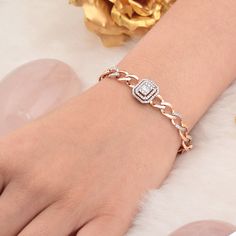 ON SALE Baguette Diamond Bracelet Jewelry Gift For Her Delicate Chain 18k/14k/10k Gold Gift For Mom Wristband Layering Diamond Solid Gold Bracelet Details :- Item Code:- SEBR-4061A Gross Weight :- 13.02 gm 18k Rose Gold Weight :- 12.892 gm Diamond Weight :- 0.64 ct. (Si Clarity Hi Color Certified Diamonds) Bracelet Size 7 inches and we can make it as per your requirement size ≫ FAQ below for more detail. ✦ Sizing We can adjust most items to fit your sizing preferences. Most items can be made to Gold Diamond Chain, Diamond Chain Bracelet, Halo Bracelet, Diamonds Bracelet, Gold Diamond Bracelet, Cluster Bracelet, Rose Gold Halo, Solid Gold Bracelet, Cluster Bracelets