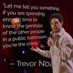 a man standing in front of a microphone with a quote on it that says, let me tell you something if you are spending enough time to know the genitalia