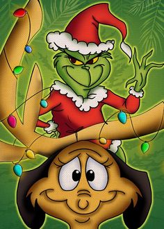 an image of a cartoon character with christmas decorations on his head