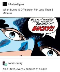 an image of a comic strip with the caption saying, when buck is off screen for less than 5 minutes