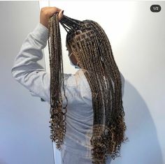 Black Knotless Braids With Highlights, Curly Knotless Braids, Goddess Knotless Braids, Christmas Hairstyle, Black Hairstyle, 4b Hair, Strawberry Legs, Braids Ideas, Braiding Styles