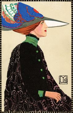 Neue Galerie New York, Charles Rennie Mackintosh, Moda Vintage, Vintage Magazine, Fashion Plates, Turbans, Design Graphique, Belle Epoque