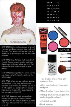 David Bowie Aladdin Sane Makeup - Three Sixty Ecotique David Bowie Aladdin Sane, Bowie Aladdin Sane, 70s Costume, Makeup Portfolio, Aladdin Sane, Bold Makeup Looks, Star Makeup