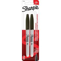 two sharpies are in the packaging for each item, one is black and one is white