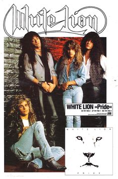 an advertisement for the white lion band