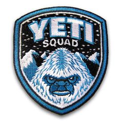 the yeti squad badge is shown on a white background